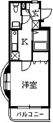 メゾン宮の前 1Kの間取図画像