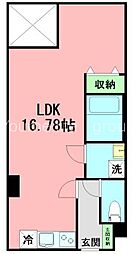 平塚スタービル ワンルームの間取図画像
