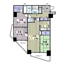 グランティオ平塚 3LDKの間取図画像