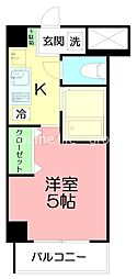 シュガーロックハウス 1Kの間取図画像