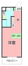 プレイズレイ 1Kの間取図画像