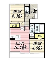 アジュールs 2LDKの間取図画像