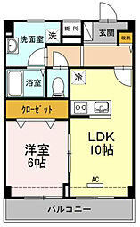 パストラル湘南 3階1LDKの間取り