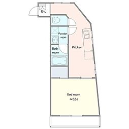 サクセス湘南八重咲ビル 1Kの間取図画像