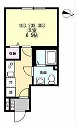 平塚市宮の前アパート 1Kの間取図画像