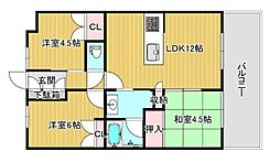 グランマークス久宝寺 3LDKの間取図画像