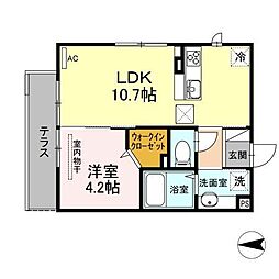 パドレ　ヴィヴィ 1階1LDKの間取り