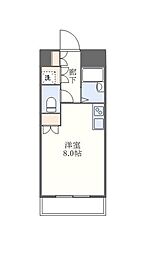 アクセス佐賀 2階ワンルームの間取り
