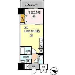 クレアティオMGH 10階1LDKの間取り