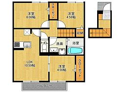 テ・ゾーロ結 2階3LDKの間取り