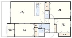 CHANTE大財 3階3LDKの間取り