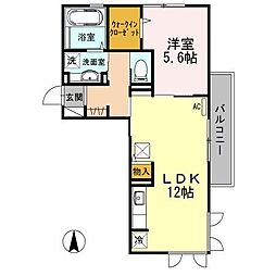 メゾン　ルミエ　I棟 1階1LDKの間取り