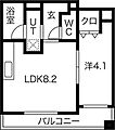 ビュークレスト佐賀駅前8階6.0万円