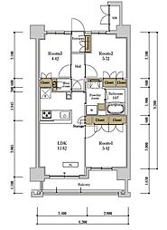 RJRプレシア佐賀 3LDKの間取図画像