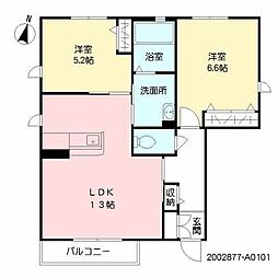 アプリーレ佐大前 2LDKの間取図画像