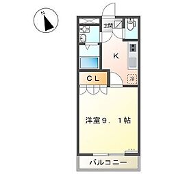 コーポ彩舞蘭 1Kの間取図画像