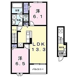 グラン・フォーレ 2LDKの間取図画像