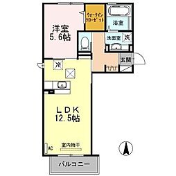 メゾンルミエ 1LDKの間取図画像