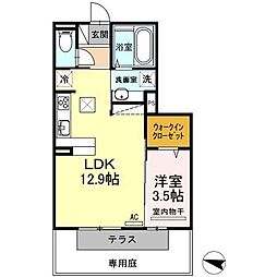 パーチェC 1LDKの間取図画像