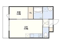 SUNYOU VILLAGE A棟 1LDKの間取図画像
