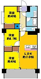 桜台コーポ 3LDKの間取図画像