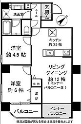 パシフィック西日暮里 2LDKの間取図画像