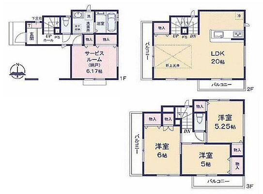 間取り 足立区西保木間3丁目　中古戸建