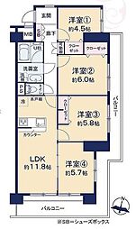 グリーンパーク金町 4LDKの間取図画像