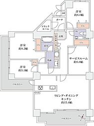 ヴィ・シティ草加四番館 3SLDKの間取図画像