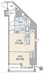 プレセダンヒルズ文京本駒込 1LDKの間取図画像