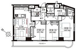 フロール巣鴨 3LDKの間取図画像