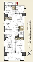 マ・トール鹿浜 3SLDKの間取図画像
