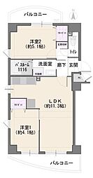 シュロス保木間 2LDKの間取図画像