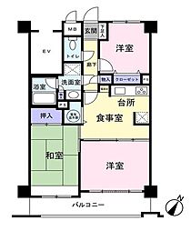 ライオンズマンション草加西町 3DKの間取図画像