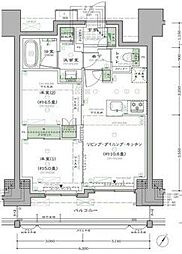 リビオレゾン上野根岸 2LDKの間取図画像