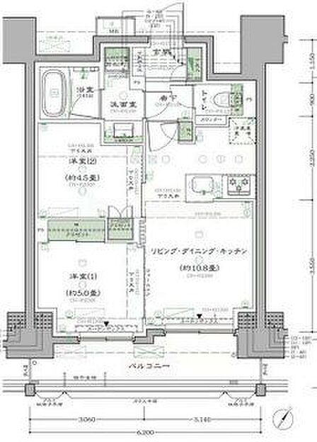 ◆11階部分×南東向きにつき陽当たり良好な2LDK◆スカイツリーを望む眺望