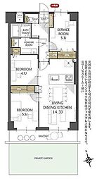 ルミネ・オータム 2SLDKの間取図画像