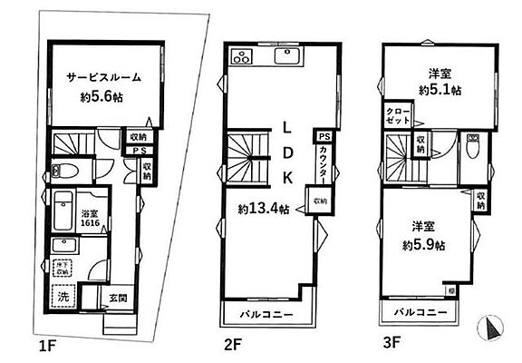 間取り 足立区本木2丁目　中古戸建