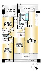 ガーデンハウス千里・古江台 3LDKの間取図画像