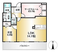 ペルル江坂 1SLDKの間取図画像