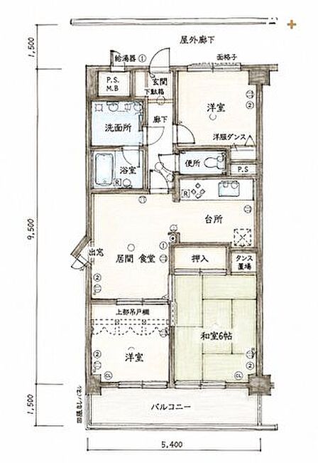 南向きで日当り良好です