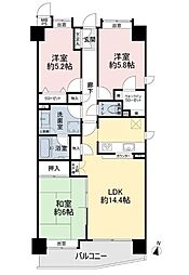 所沢ガーデンホームズ 3LDKの間取図画像