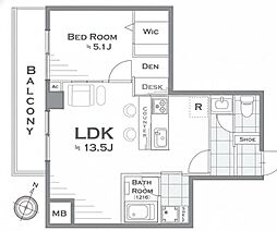 ダイアパレス幡ヶ谷第2 1LDKの間取図画像