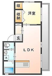 入江ビル 1LDKの間取図画像