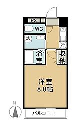 コスモ21 1Kの間取図画像
