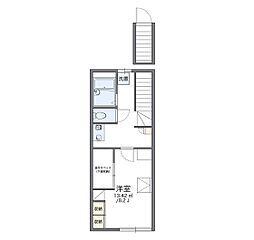 レオパレスグリーンウッド 1Kの間取図画像
