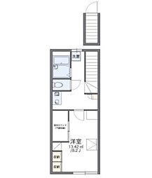 レオパレスメゾン津高 1Kの間取図画像
