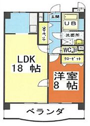 アークハイツ鹿田 1LDKの間取図画像