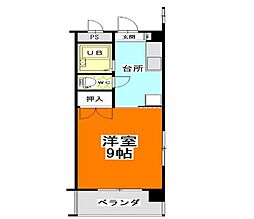 アークハイツ富田町 1Kの間取図画像