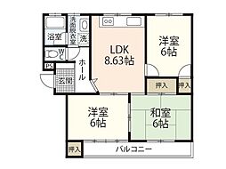 オーク 3LDKの間取図画像